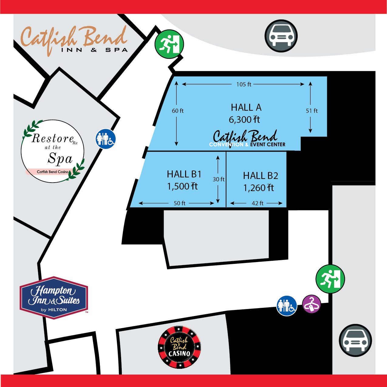Catfish Bend Convention & Event Center Map